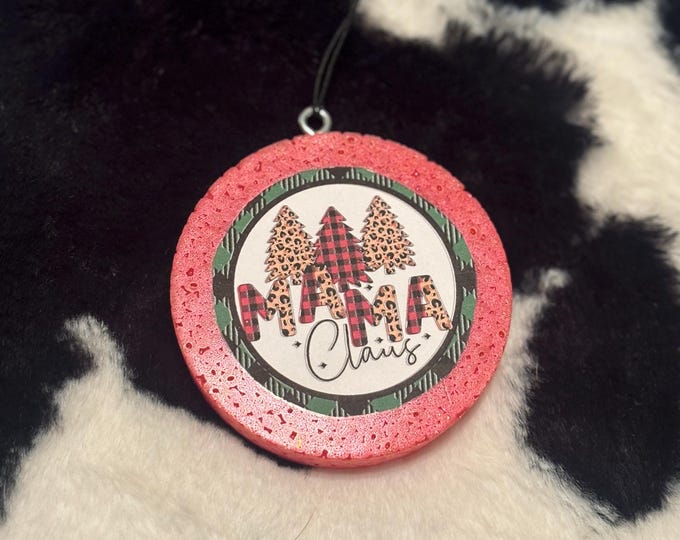 Red Circle Mama Claus Car Freshie