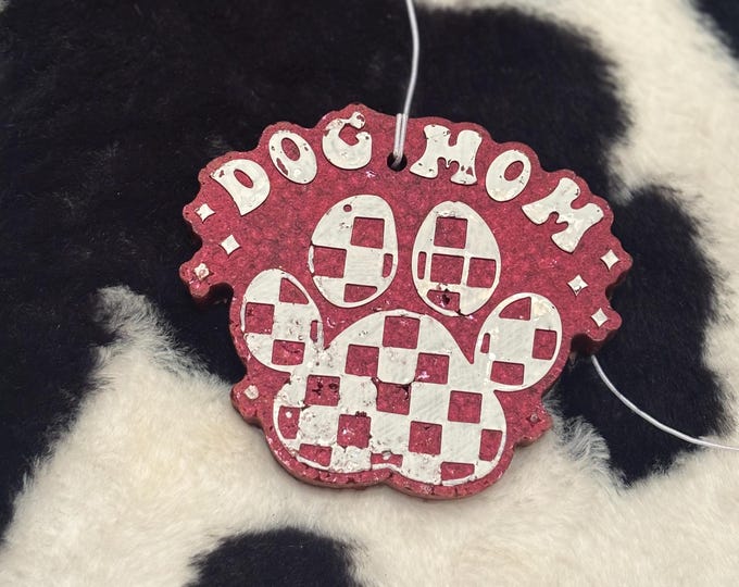 Burgundy Dog Mom Car Freshie