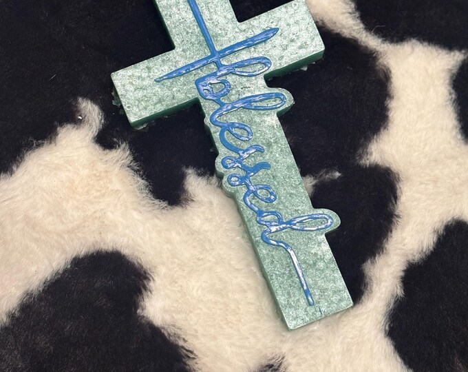 Blue Blessed Cross Car Freshie