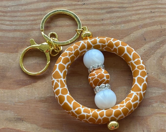 Giraffe Circle Bar Keychain