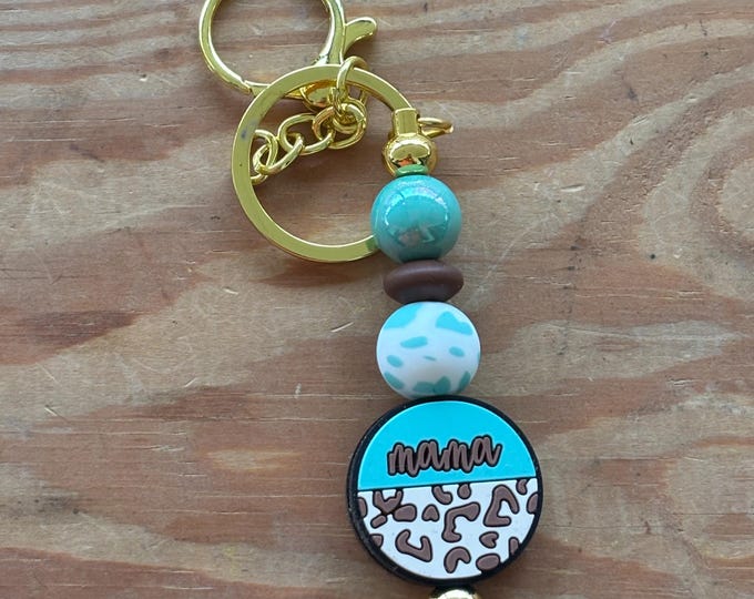Teal Mama Bar Keychain