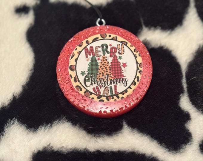 Red Circle Merry Christmas Vibes Car Freshie