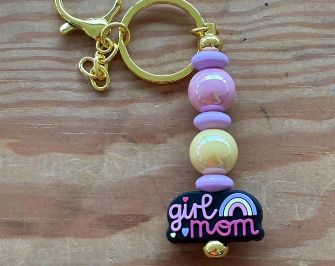 Girl Mom Bar Keychain
