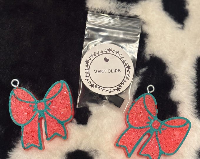 Red Bow Vent Clips