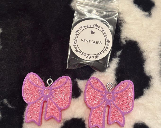 Pink Bow Vent Clips