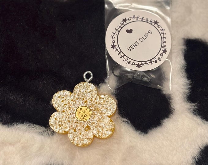 Single Yellow Flower Vent Clip