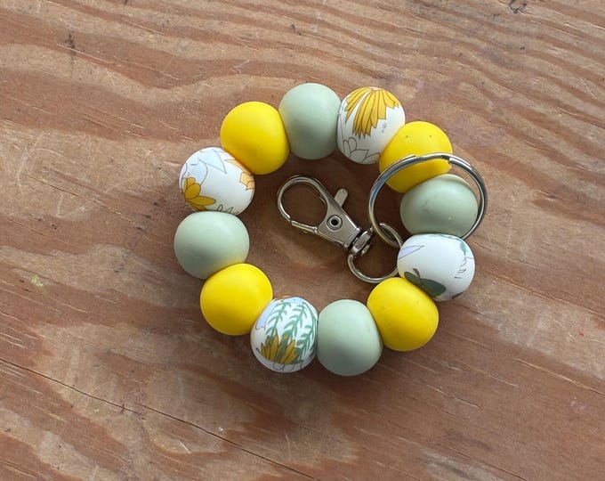 Yellow Floral Mini Wristlet