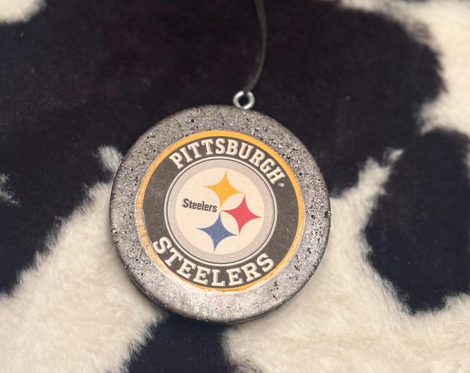 Black Circle Steelers Car Freshie