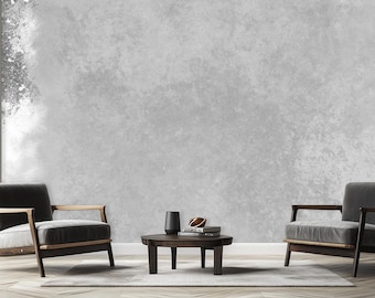 Papier peint texturé béton industriel - Papier peint mural gris moderne