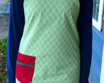 Upcycled Denim Christmas Apron: Holiday Hostess Baking Apron