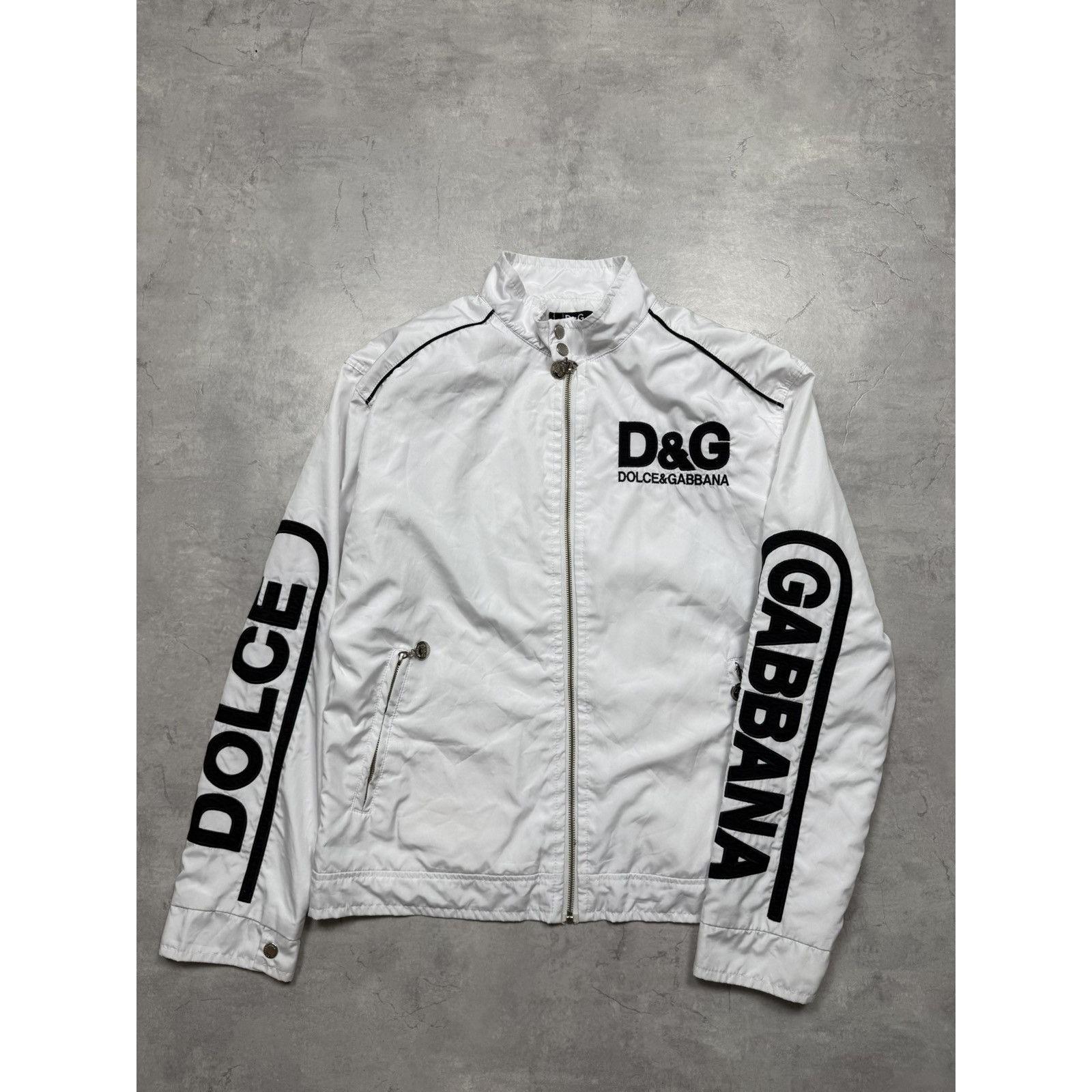 Black Dolce Gabbana White Jacket Vintage Dolce Gabbana Racing Jacket