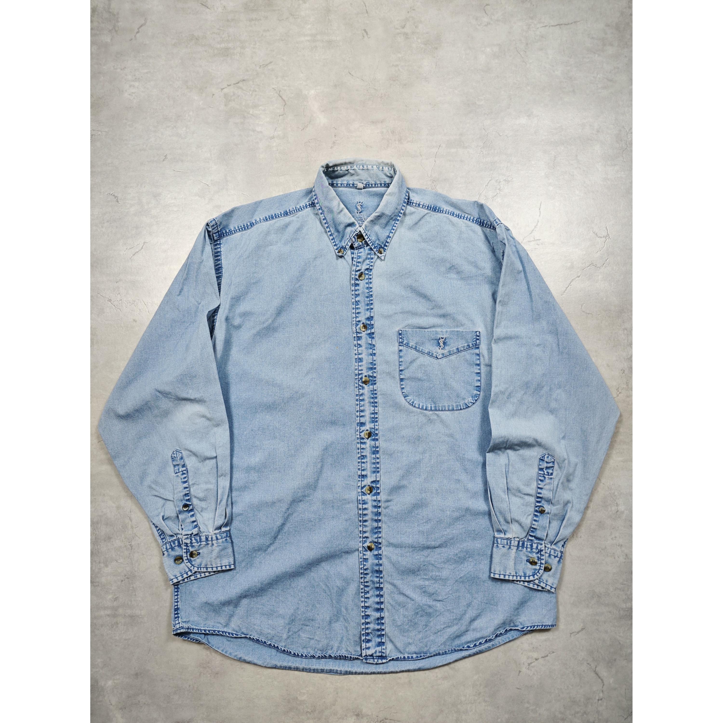 Yves Saint Laurent Vintage Denim Shirt - Etsy