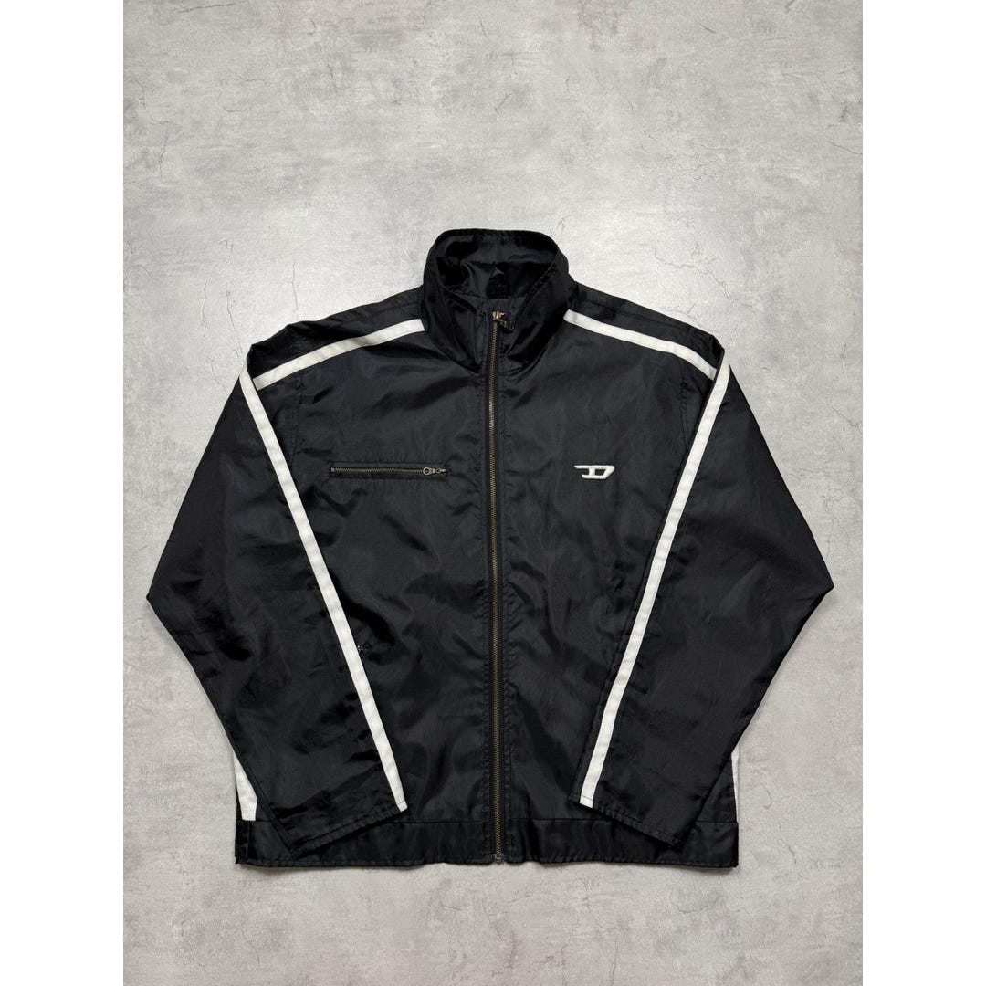 Y2K Diesel Vintage Windbreaker Jacket 2000s Zip up Streetwear Logo