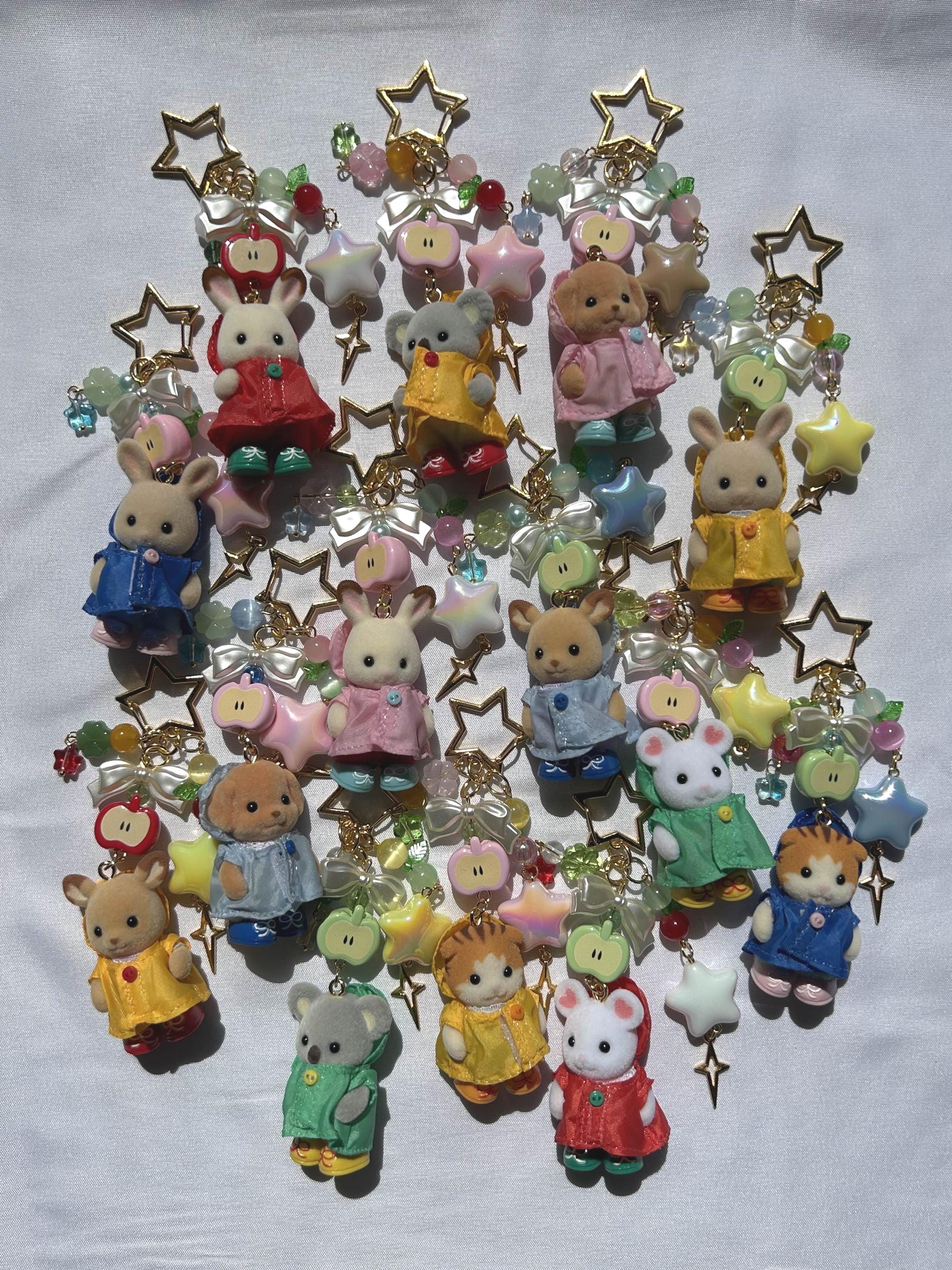restocked! raincoat babies keychain — calico critters sylvanian families collectible gift