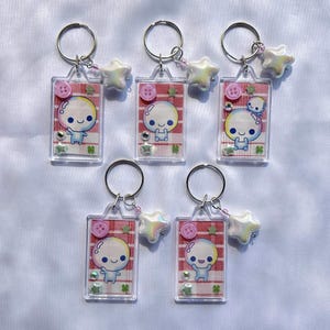 heisei retro awawa-chan, handmade japanese character keychain, juminocore, trinket