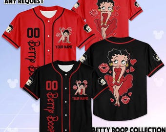 Personalisierte Betty Boop Baseball Jersey, Benutzerdefinierte Betty Boop Shirt, Geschenk für Fans