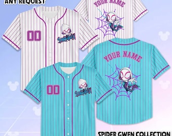 Custom Spider Gwen Baseball Jersey, Spidey And His Amazing Friends Gwen Stacy Jersey, Disney Baseball Team Outfit, Birthday Gift