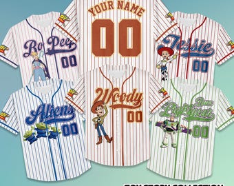 Camiseta de béisbol personalizada de Toy Story de Disney, camiseta de béisbol personalizada de Toy Story de Disney, atuendo del equipo de béisbol de Toy Story