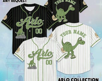 Custom Arlo The Good Dinosaur Baseball Jersey, Disney Pixar Jersey Shirt, Matching Disney Trip Outfit, Disneyland Birthday Gift