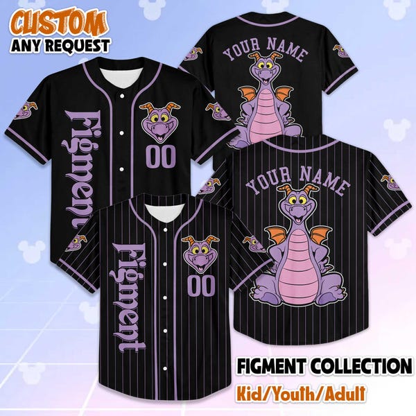 Camiseta de béisbol Figment personalizada, camiseta Figment Little Spark personalizada, atuendo a juego para viaje a Disney, regalo de cumpleaños