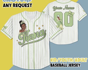 Personalized Tiana Baseball Jersey, Disney The Princess and the Frog Baseball Shirt, Matching Disney Trip Outfit, Tiana  Birthday Gift