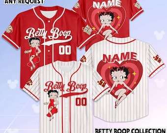 Betty Boop Baseball Jersey, Cute Betty Boop Jersey Shirt, Disney Cartoon  Movie Football Jersey, Valentine Day Shirt, Gift for Women - Etsy