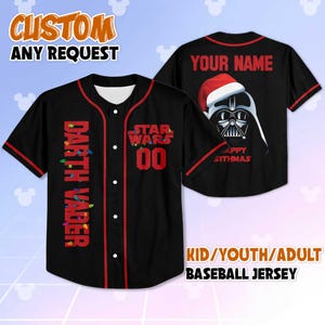 Personalized Darth Vader Baseball Jersey, Custom Star Wars Baseball Tee, Disney Darth Vader Character Jersey Shirt, Gift For Fans