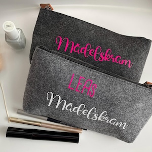Kosmetiktasche "Mädelskram" aus Filz mit Namen personalisierbar | Schminktasche | Geschenkidee