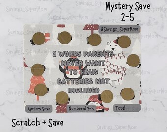 Christmas Savings Challenge Scratch Off | “Batteries Not Included” | Holiday Budget Game