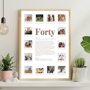 Photo collage for the 40th birthday | 40th birthday gift | Gift idea for the 40th birthday | Creative poster for the 40th