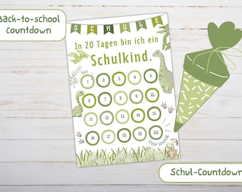 Dinosaur Countdown to School | Back to School Poster | First Day of School | First Day of School Gift for Boy | School Child Gifts | Digital Printable