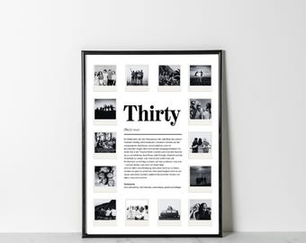 Cadeau d'anniversaire pour 30 ans | Idée cadeau créative, téléchargement immédiat en PDF | Affiche d'anniversaire ronde