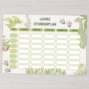 Customizable dinosaur timetable | Weekly timetable for schoolchildren | Dinosaur timetable template A4 & A5 | School timetable