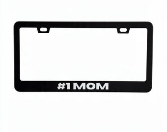 Nummer 1 Mama Nummernschild Rahmen Dekor Geschenk für Mutter, schwarz Edelstahl