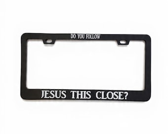 Marco de matrícula divertido de Jesús Dios para coches y camiones