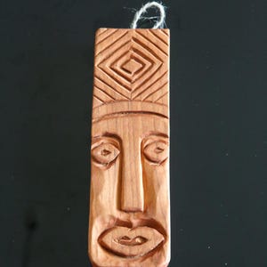 Hand-Carved Lime Wood Mask: Tribal Wall Art, Boho Home Decor