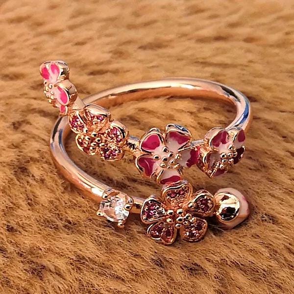 Pandora Peach Blossom Ring - Etsy
