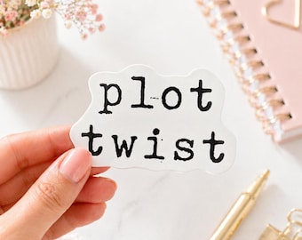 Plot Twist Sticker | Cute Bookish Sticker for Reader | Minimalist Typewriter Kindle Laptop Decal Gift
