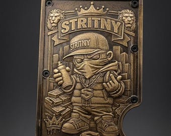 Street Style Kartenetui mit 3D Gravur – Hip Hop Design – Lasergraviert – Kreditkartenhalter – Geschenk für Männer – Custom Wallet