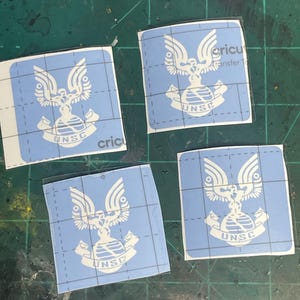 Halo UNSC Stencil 4-Pack: (1.7&quot;x1&quot;). Cosplay Mask.