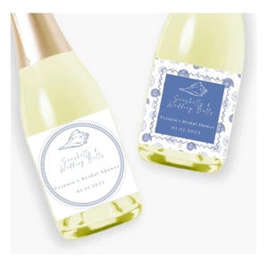 Étiquette de coquillages et cloches de mariage pour enterrement de vie de jeune fille ou de jeune fille, taille réelle et mini. Bachelorette côtière, Bachelorette cow-girl