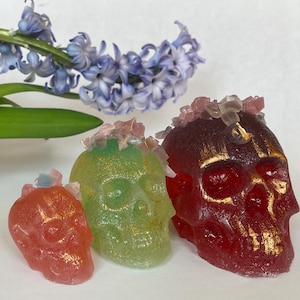 Calavera de cristal comestible – Kohakutou japonés, regalo de postre vegano de lujo