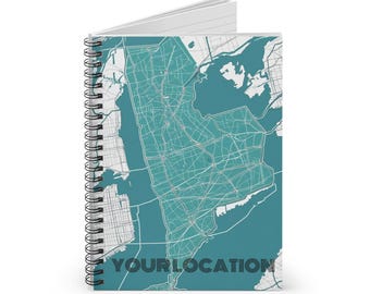 Custom City Map Spiral Notebook: Personalized Travel Journal