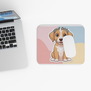 Aangepaste huisdier cartoon muismat gepersonaliseerde schattige hond of kat bureaumat grappig dier cadeau voor huisdierliefhebbers uniek kantoordecor