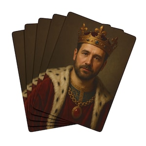 Cartas de pôquer personalizadas - Design fotográfico do Rei Pai - Presente personalizado para o Dia dos Pais, ilustração de personagem do jogo