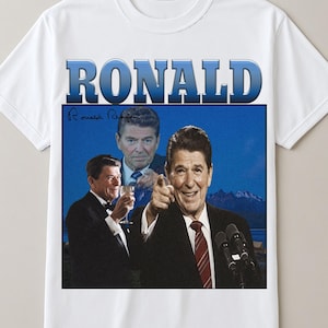 Ronald Reagan Unisex Heavy Cotton Tee - Retro Style T-Shirt, Vintage Gift, Political Apparel, Casual Wear, Memorable Collectible