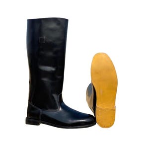 Handmade German Officer Leather Riding Boots: Military Cosplay, All Sizes