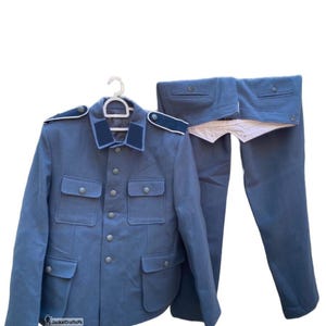 Blue Military Cosplay Outfit: Vintage Style Uniform Replica