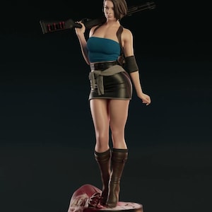 Jill Valentine - STL Model for Resin Printer Figure 3D Printing - High Quality Diorama - Resident Evil image 3