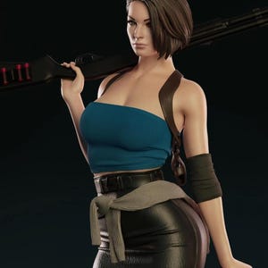 Jill Valentine - STL Model for Resin Printer Figure 3D Printing - High Quality Diorama - Resident Evil image 2